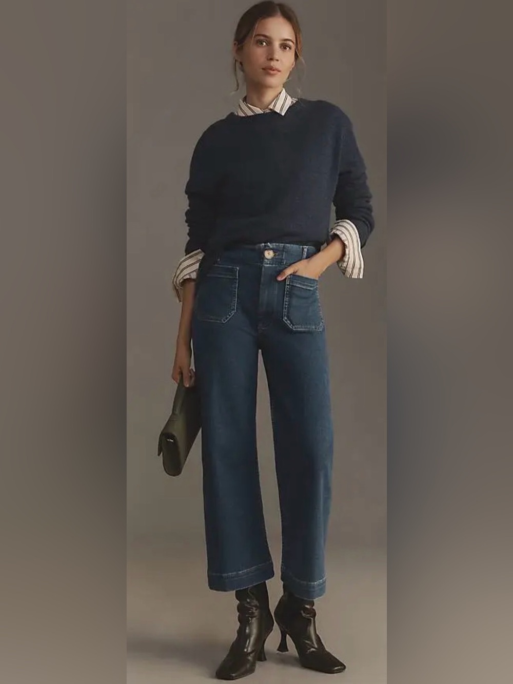 Anthropologie Maeve The Collette High Rise Cropped Wide-Leg Jeans Size 30/27 NWT